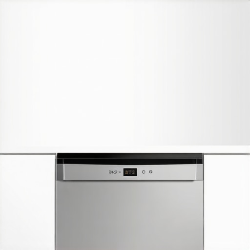 Contemporary kitchen featuring a sleek stainless steel dishwasher with noise reduction features.