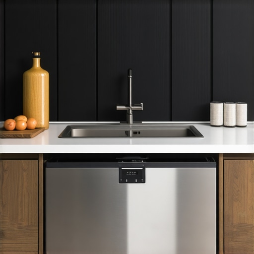 Modern stainless steel dishwasher with soundproof features installed in a sleek kitchen.