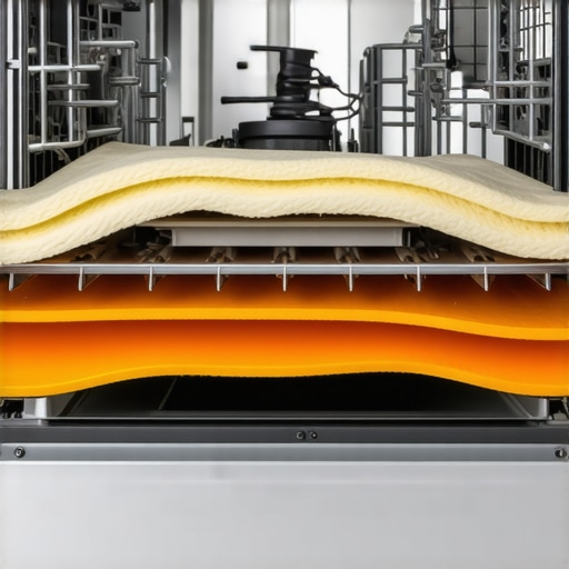 Soundproofing Layers in a Modern Dishwasher Cross-section of dishwasher showing soundproof insulation layers.