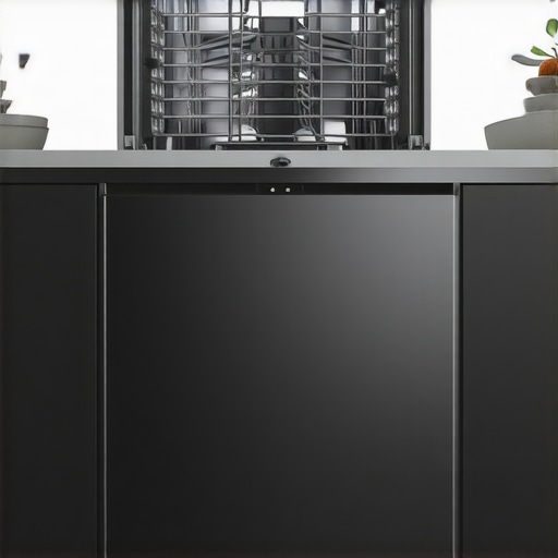 A modern quiet dishwasher with advanced soundproofing and sleek stainless steel finish