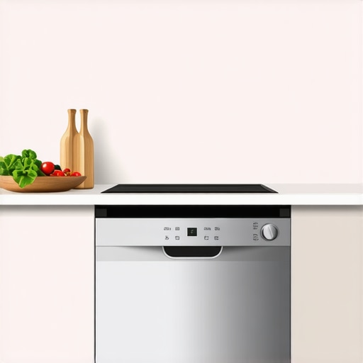 A modern kitchen featuring a stainless steel quiet dishwasher operating silently.