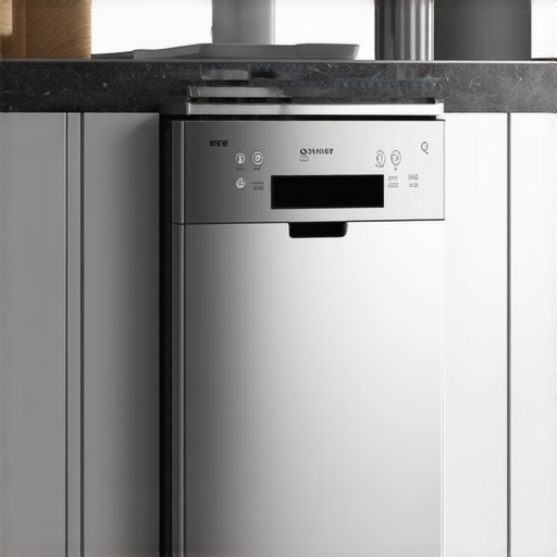 Modern stainless steel dishwasher with energy efficiency and quiet operation in a contemporary kitchen.