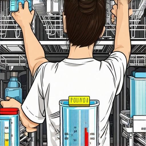 Efficient Dishwasher Loading Technique Diagram showing optimal placement of dishes in a dishwasher to maximize efficiency and quiet operation.